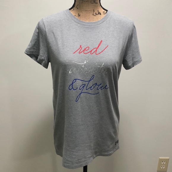 {Under Armour} Red White & Glow Crewneck Tee - Picture 2 of 10